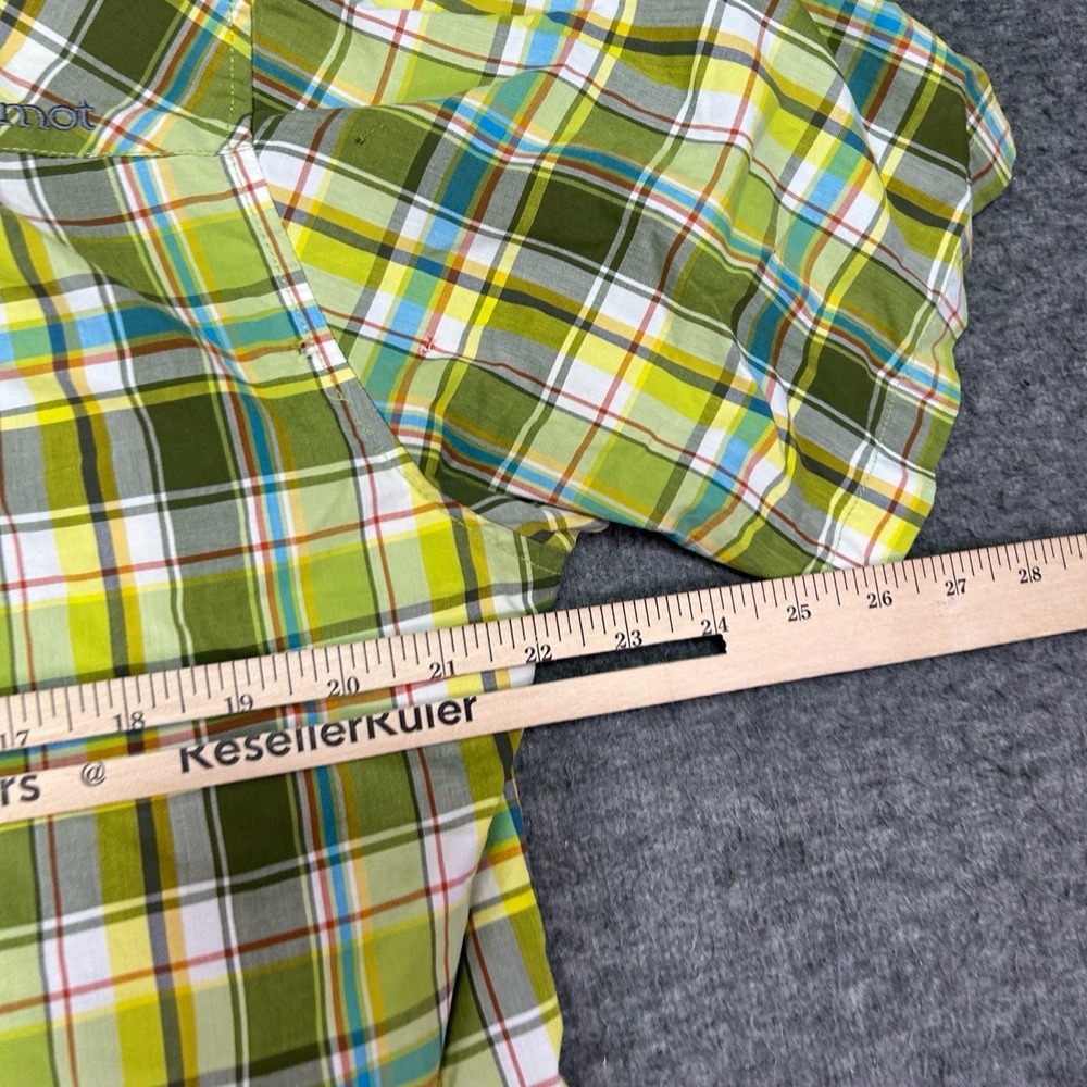 Marmot Mens Large Short Sleeve Plaid Button Up Shirt Casual Outdoor Hiking - Picture 8 of 9
